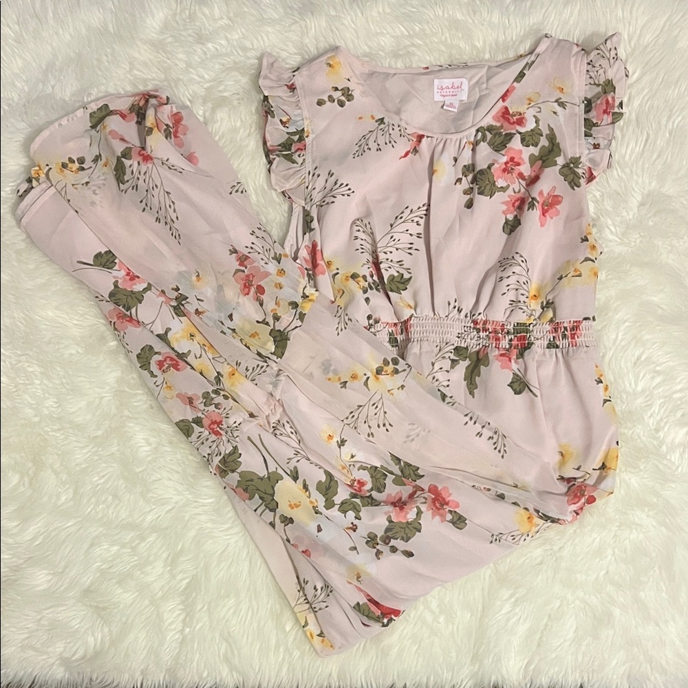 XL Isabel Maternity Floral Ruffle Sleeve dress
